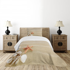 Exotic Seashells with Sand Bedspread Set