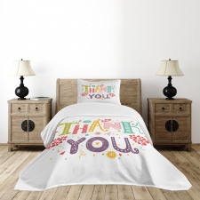 Lettering Thankful Bedspread Set