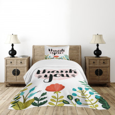 Heart Flowers and Leaves Bedspread Set