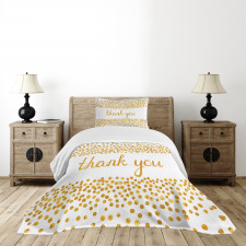 Yellow Tone Dots Cursive Bedspread Set