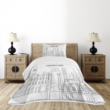 Geometric Drawn Urban Bedspread Set