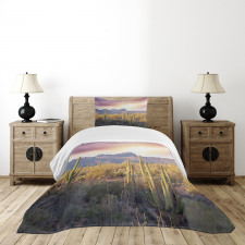 Saguaro Cactus and Mountain Bedspread Set