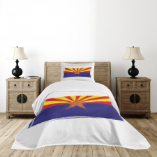 Grunge Design State Flag Bedspread Set