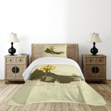 Dramatic Saguaro and Sun Bedspread Set