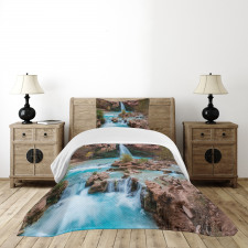 Natural Spring Falls Stream Bedspread Set