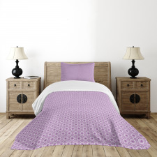 Flower Motif Grid Hexagon Bedspread Set