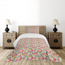 Exotic Watercolor Flowers Bedspread Set