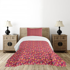 Cartoon Art Colorful Dots Bedspread Set