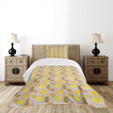 Hand-Drawn Ginkgo Foliage Bedspread Set