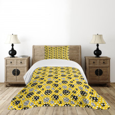 Abstract Paint Smears Circles Bedspread Set