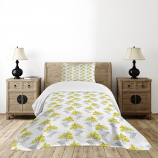 Lily Flowers Sketch Artwork Bedspread Set