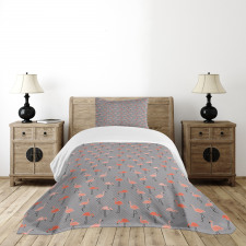 Forest Birds on Zigzags Bedspread Set