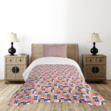 Hipster Geometrical Retro Bedspread Set