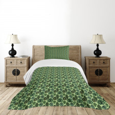 Palm Leaves Jungle Plants Bedspread Set