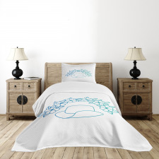 Cowboy Hat and Flower Wreath Bedspread Set