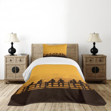 Cowboys Sitting on the Fence Bedspread Set