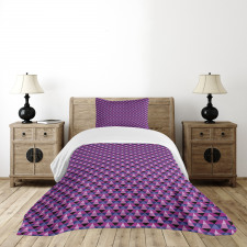 Triangles in Purple Shades Bedspread Set