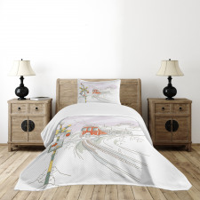 Train on the Tracks Rural Bedspread Set