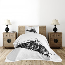 Retro Steam Locomotive Bedspread Set