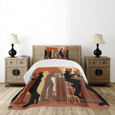 Night out with Friends Theme Bedspread Set