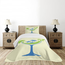 Cocktail Beach Bar with Glass Bedspread Set