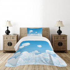 Lantern Floating Away in Sky Bedspread Set