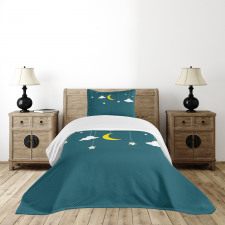 Moon Stars Hanging on Threads Bedspread Set