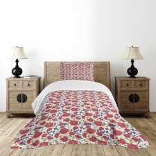 Summer Season Bees Flowers Bedspread Set