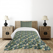 Tropical Composition Foliage Bedspread Set