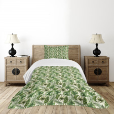 Hawaiian Elements in Green Bedspread Set