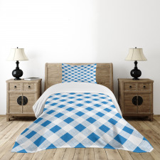 Checkered Plaid Grid Bedspread Set