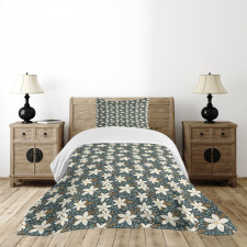 Poinsettia Flowers Winter Bedspread Set