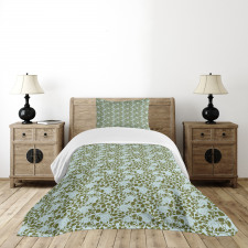 Silhouettes of Swirl Stalks Bedspread Set