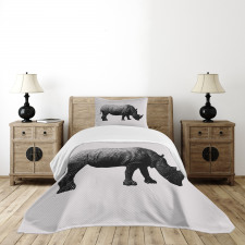 Polygonal Animal Line Art Bedspread Set