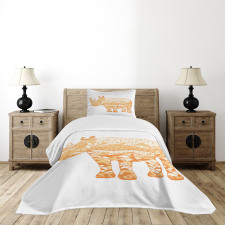 Zentangle Animal Africa Motif Bedspread Set