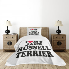 I Love My Dog Words Bedspread Set