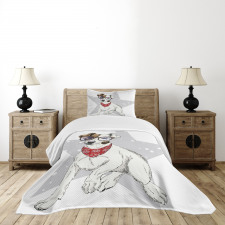 Sketch Style Terrier Bedspread Set