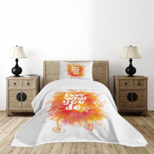 Warm Color Splash Message Bedspread Set