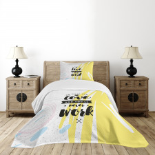 Retro Memphis Pattern Phrase Bedspread Set