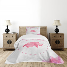 Monochrome Map Design Bedspread Set