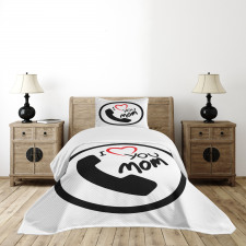 I Love You Mom Message Bedspread Set