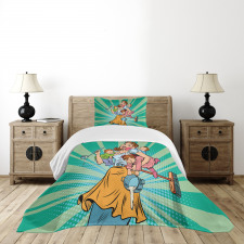 House Chores Kids Pop Art Bedspread Set