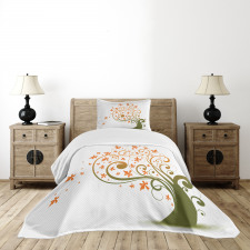 Abstract Autumn Tree Ornament Bedspread Set