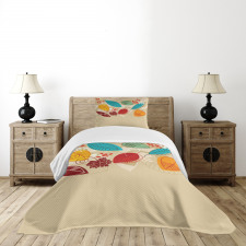 Autumn Inspired Botanical Art Bedspread Set