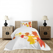 Dried Leaves Musical Notes Bedspread Set