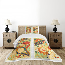 Mosaic Floral Composition Art Bedspread Set