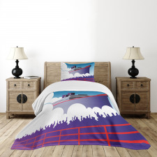 Large Ship with Harbor People Bedspread Set