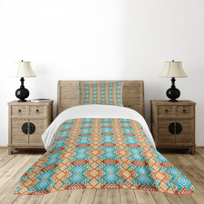 Colorful Tie Dye Geometric Bedspread Set