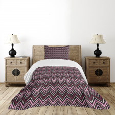 Abstract Bold Zigzags Art Bedspread Set