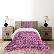 Chevron Splash Watercolor Bedspread Set